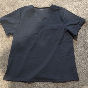 Gray Short Sleeve Scrub Top